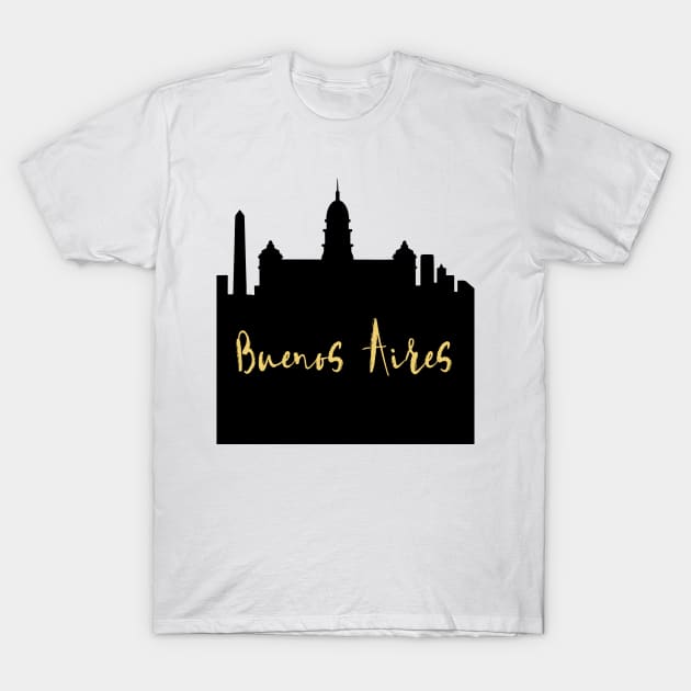 BUENOS AIRES ARGENTINA DESIGNER SILHOUETTE SKYLINE ART T-Shirt by deificusArt